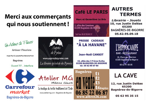 Logos des commerçants partenaires du Salon du Livre Pyrénéen 2011