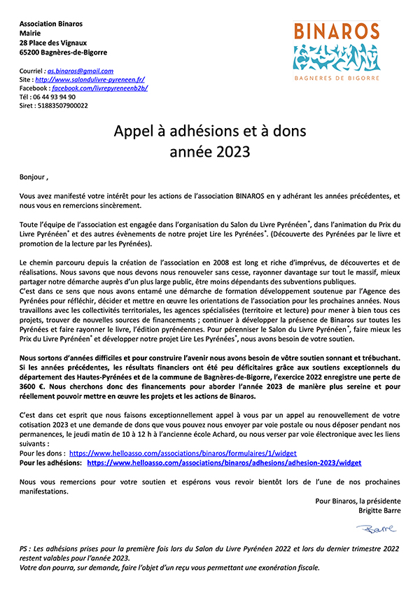 Appel Adhésion 2022 W